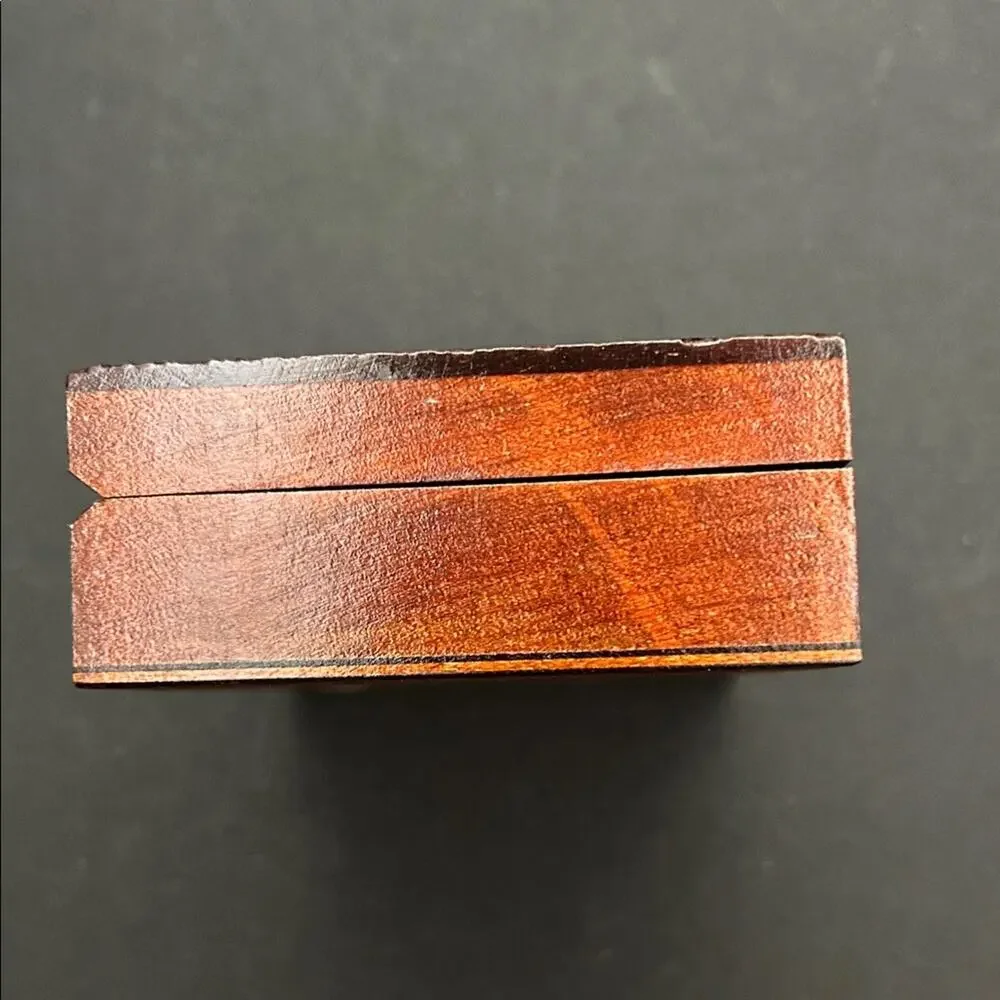 Vintage Carved Wooden Jewelry Box with Dove Accents
